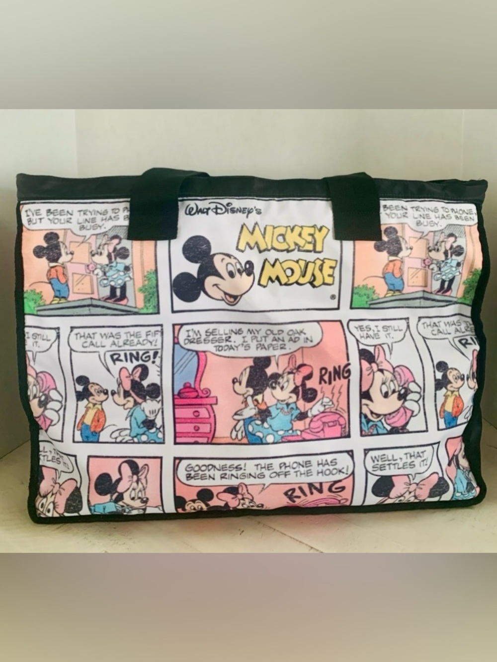 Vintage Disney Mickey Mouse Comic-Strip Weekender Bag
